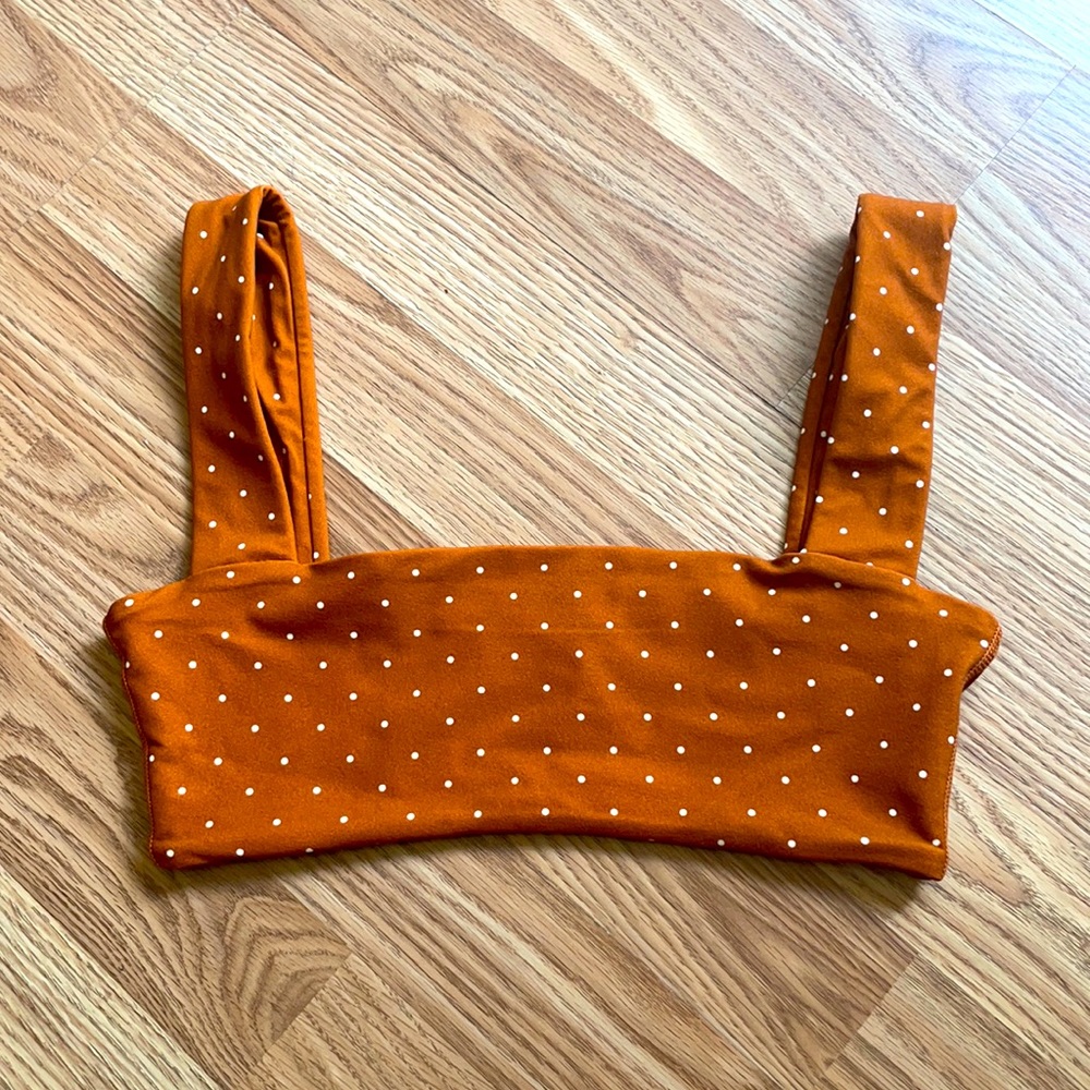 Polka dot crop tank top